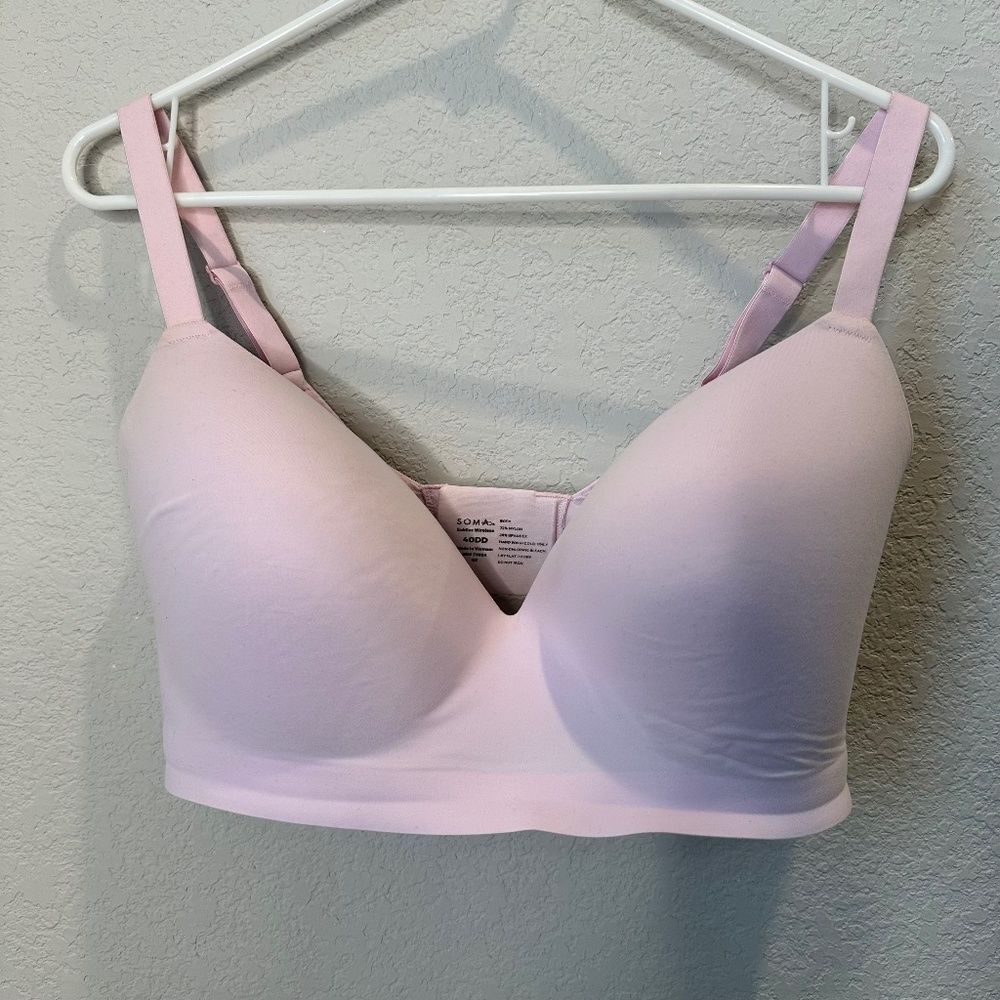 Soma Light Pink Enbliss Wireless Padded Bra - Size 40DDD - EUC